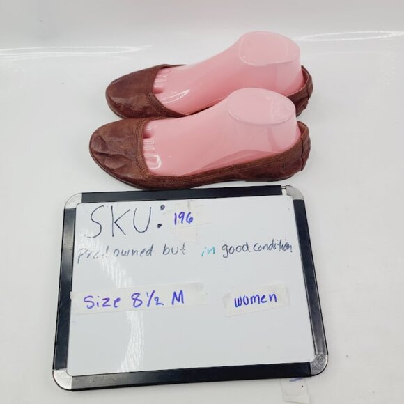 Frye Women's Brown Carson Leather Almond Toe Slip-On Ballet Flat Size 8.5M - Picture 6 of 6